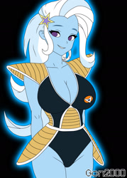 Size: 1280x1792 | Tagged: safe, artist:gon2000, trixie, human, equestria girls, g4, breasts, busty trixie, captain ginyu, cleavage, clothes, cosplay, costume, crossover, dragon ball, dragon ball z, female, solo