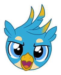 Size: 433x532 | Tagged: safe, artist:gmaplay, gallus, griffon, g4, head, only head, simple background, solo, sticker, transparent background