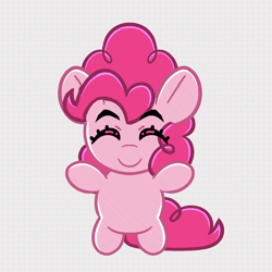 Size: 1000x1000 | Tagged: safe, artist:partypievt, pinkie pie, earth pony, pony, g4, animated, bipedal, chibi, eyes closed, gif, live2d, smiling, solo