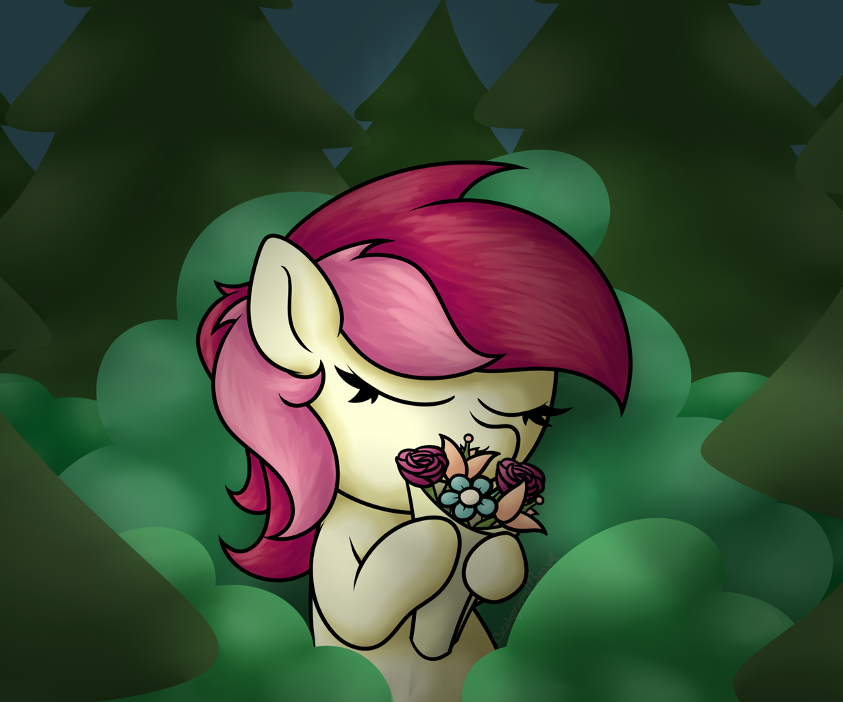 #3388093 - safe, artist:background basset, roseluck, earth pony, pony ...