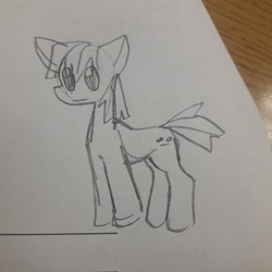 Size: 2048x2048 | Tagged: safe, artist:myosotis-secunda, earth pony, pony, 2022, autism creature, dot eyes, high res, meme, pencil drawing, ponified, ponified meme, solo, straight face, traditional art