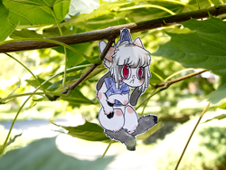 Size: 500x375 | Tagged: safe, artist:sararose, oc, oc only, pony, 2012, :c, calico, clothes, frown, irl, paper, photo, plant, red eyes, shirt, traditional art, tree, tree branch