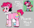 Size: 716x600 | Tagged: safe, artist:dsstoner, pinkie pie, earth pony, pony, pony town, g4, alternate cutie mark, alternate design, apron, blue eyes, blue eyeshadow, bow, bracelet, clothes, clown makeup, coat markings, colored eartips, colored hooves, colored pinnae, colored sclera, confetti, curly mane, curly tail, cutie mark, dyed mane, ear piercing, earring, eyelashes, eyeshadow, female, gray background, hooves, jewelry, leg stripes, leg warmers, looking back, makeup, mare, mismatched hooves, mismatched socks, multicolored hooves, piercing, pink coat, pink hooves, pixel-crisp art, redesign, reference sheet, reference used, ruffles, short mane, short mane pinkie pie, sideburns, signature, simple background, socks, socks (coat markings), standing, striped leg warmers, stripes, stubble, tail, tail bow, text, tied tail, tongue out, two toned mane, unshorn fetlocks, white sclera, white text, yellow bow, yellow sclera