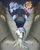 Size: 2514x3154 | Tagged: safe, artist:ciborgen, daybreaker, princess celestia, alicorn, pony, g4, female, floppy ears, frown, high res, hooves on the table, jouska, mare, shower, sitting, sitting at table, thinking, wet, wet mane, wings, wings down