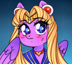 Size: 950x841 | Tagged: safe, artist:thomasray000, pegasus, pony, anime, female, gradient background, mare, ponified, sailor moon, sailor moon (series), solo