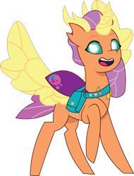 Size: 1045x1377 | Tagged: safe, artist:prixy05, sunny starscout, changedling, changeling, g5, my little pony: tell your tale, changedlingified, cute, daaaaaaaaaaaw, female, satchel, simple background, solo, species swap, sunnybetes, sunnyling, transparent background, vector