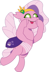 Size: 917x1356 | Tagged: safe, artist:prixy05, pipp petals, changedling, changeling, g5, my little pony: tell your tale, :p, adorapipp, changedlingified, cheek squish, cute, daaaaaaaaaaaw, female, flying, pippling, simple background, solo, species swap, squishy cheeks, tongue out, transparent background, vector