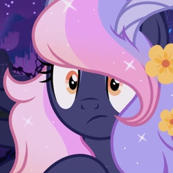 Size: 1220x1220 | Tagged: safe, artist:cstrawberrymilk, oc, oc only, oc:day dreamer, pony, g4, female, flower, flower in hair, mare, solo