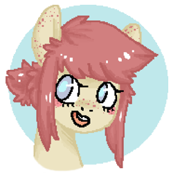 Size: 600x600 | Tagged: safe, artist:sararose, oc, oc only, pony, bust, digital art, open mouth, open smile, pixel-crisp art, portrait, simple background, smiling, solo, transparent background