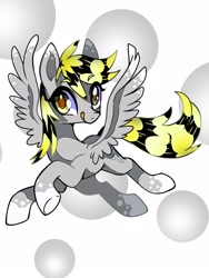 Size: 1200x1600 | Tagged: safe, artist:stacy_165cut, derpy hooves, pegasus, pony, g4, female, flying, looking at you, mare, smiling, solo, tongue out, underp