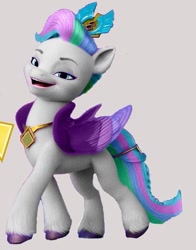 Size: 565x720 | Tagged: safe, edit, princess celestia, queen haven, pegasus, pony, g5, gray background, palette swap, recolor, simple background, solo