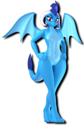 Size: 1000x1500 | Tagged: safe, artist:argos90, princess ember, dragon, anthro, digitigrade anthro, g4, 3d, breasts, dragon lord ember, dragoness, female, hand on hip, lizard breasts, simple background, solo, transparent background