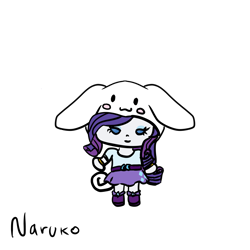 Size: 1280x1280 | Tagged: safe, artist:wrath-marionphauna, part of a set, rarity, equestria girls, g4, cinnamoroll, crossover, sanrio, simple background, solo, transparent background