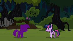 Size: 1920x1080 | Tagged: safe, artist:boneswolbach, artist:yoshigreenwater, twilight sparkle, alicorn, pony, g4, doopliss, forest, forest background, nature, paper mario, paper mario: the thousand year door, paper pony, super mario bros., tree, twilight sparkle (alicorn), vector