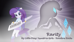 Size: 1920x1080 | Tagged: safe, artist:blackgryph0n, artist:joeycrick, artist:katequantum, artist:tigerbeetle, rarity, equestria girls, g4, my little pony equestria girls: rainbow rocks, female, keytar, musical instrument, ponied up, solo, wallpaper