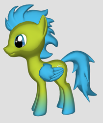 Size: 599x713 | Tagged: safe, artist:techno-babble, oc, oc only, oc:stratus wing, pegasus, pony, series:technoverse, 3d pony creator, gray background, male, simple background, solo, stallion