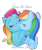 Size: 1303x1567 | Tagged: safe, artist:horse-time-babey, rainbow dash, rainbow dash (g3), pegasus, pony, g3, g4, cross-generational shipping, female, generation leap, kissing, lesbian, self paradox, selfcest, ship:double dash, shipping, simple background, text, transparent background