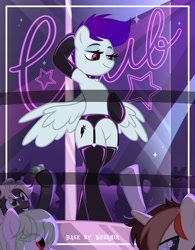 Size: 3892x5001 | Tagged: safe, artist:ramixe dash, oc, oc only, oc:lightning stars, pegasus, pony, semi-anthro, g4, g5, base used, female, femboy, g5 to g4, generation leap, girly, gradient mane, male, signature, solo, spread wings, stallion, wings