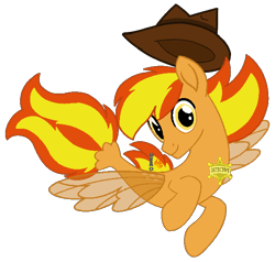 Size: 656x625 | Tagged: safe, artist:noi kincade, oc, oc only, oc:firey ratchet, pegasus, seapony (g4), g4, badge, cute, dorsal fin, fedora, fin, fin wings, fins, fish tail, flowing mane, flowing tail, hat, looking at you, male, scales, seaponified, simple background, smiling, smiling at you, solo, species swap, spread wings, stallion, swimming, tail, transparent background, wings