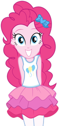 Size: 1024x2070 | Tagged: safe, artist:alandssparkle, pinkie pie, human, equestria girls, g4, clothes, legs together, looking at you, rah rah skirt, simple background, skirt, smiling, smiling at you, solo, transparent background, vector