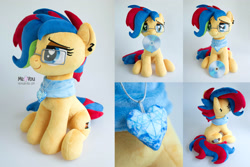 Size: 2500x1666 | Tagged: safe, artist:meplushyou, oc, oc only, oc:mikaela, earth pony, pony, cd, female, glasses, irl, mare, photo, plushie, solo