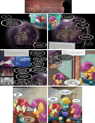 Size: 2562x3342 | Tagged: safe, artist:redheadfly, apple bloom, nightmare moon, scootaloo, pony, comic:dps, tumblr:ask-adultscootaloo, g4, animated, comic, gif, older