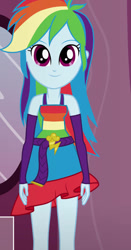 Size: 490x936 | Tagged: safe, artist:qbert2kcat, rainbow dash, equestria girls, g4, bare shoulders, clothes, dress, fall formal outfits, sleeveless, solo