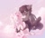 Size: 3700x3100 | Tagged: safe, artist:avroras_world, oc, pegasus, pony, unicorn, blushing, cloud, commission, cuddling, female, floppy ears, horn, looking at each other, looking at someone, male, mare, oc x oc, on a cloud, shipping, signature, sitting, sitting on a cloud, stallion, straight