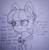 Size: 1388x1411 | Tagged: safe, artist:sodapop sprays, coco pommel, earth pony, pony, g4, bow, chest fluff, collar, ear fluff, eye clipping through hair, freckles, hair bow, hairpin, relatable, smiling, solo, text, traditional art