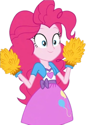 Size: 1732x2520 | Tagged: safe, edit, edited screencap, editor:homersimpson1983, screencap, pinkie pie, human, equestria girls, g4, background removed, female, not a vector, pom pom, simple background, solo, transparent background