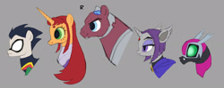 Size: 2048x809 | Tagged: safe, artist:house-of-tykayl, alicorn, bat pony, changeling, cyborg, earth pony, pony, robot, robot pony, alicornified, bat ponified, beast boy, cloak, clothes, costume, crossover, dc comics, design, female, height difference, height scale, line-up, male, mare, mask, ponified, race swap, raven (dc comics), robin, size chart, size comparison, stallion, starfire, superhero, teen titans