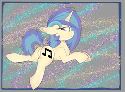 Size: 2700x2000 | Tagged: safe, artist:psychotix, dj pon-3, vinyl scratch, pony, unicorn, g4, aside glance, butt, dock, featureless crotch, female, floppy ears, horn, looking at you, lying down, mare, plot, prone, raised tail, resting, solo, tail, unicorn horn