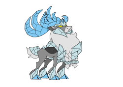 Size: 1414x1000 | Tagged: safe, artist:zetikoopa, stronghoof hoofstrong (tfh), deer, reindeer, them's fightin' herds, armor, community related, crystal, male