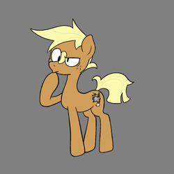 Size: 1155x1155 | Tagged: safe, artist:this_sl0th, oc, oc only, oc:doodle dreams, earth pony, gray background, simple background, solo