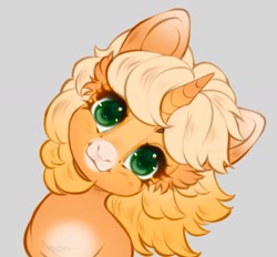Size: 1829x1695 | Tagged: safe, artist:cabbage-arts, oc, oc only, unicorn, countershading, female, fluffy, head tilt, horn, looking at you, mare, smiling, solo
