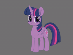 Size: 800x600 | Tagged: safe, artist:k. dale, twilight sparkle, alicorn, pony, g4, 360, alternate, animated, cute, female, gray background, movie accurate, simple background, solo, spinning, twiabetes, twilight sparkle (alicorn), you spin me right round