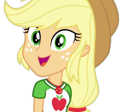 Size: 492x450 | Tagged: safe, artist:marcoequestrian98, edit, edited screencap, screencap, applejack, human, equestria girls, equestria girls specials, g4, my little pony equestria girls: rollercoaster of friendship, applejack's hat, background removed, cowboy hat, female, geode of super strength, hat, magical geodes, not a vector, open mouth, simple background, solo, transparent background