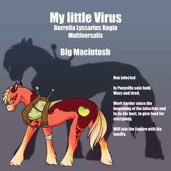 Size: 2000x2000 | Tagged: safe, artist:oneiria-fylakas, big macintosh, pony, g4, alternate design, infection au, solo