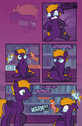 Size: 1920x2948 | Tagged: safe, artist:alexdti, oc, oc:aqua lux, oc:dark purple, oc:purple creativity, oc:warm focus, angel, devil, pony, comic:quest for friendship retold, female, male, r63 paradox, self paradox, self ponidox, shoulder angel, shoulder devil