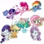 Size: 1255x1255 | Tagged: safe, applejack, fluttershy, pinkie pie, potion nova, rainbow dash, rarity, twilight sparkle, alicorn, earth pony, pegasus, pony, unicorn, g4, g4.5, my little pony: pony life, book, horn, simple background, twilight sparkle (alicorn), white background