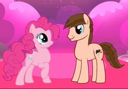 Size: 1024x709 | Tagged: safe, artist:ncolque, pinkie pie, oc, oc:braden, earth pony, g4, canon x oc, female, male