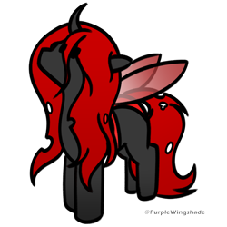 Size: 3000x3000 | Tagged: safe, artist:purple wingshade, part of a set, oc, oc only, oc:queen pentax, changeling, pony, female, mare, red changeling, simple background, solo, transparent background