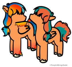 Size: 3200x3000 | Tagged: safe, artist:purple wingshade, oc, oc only, oc:ember rose, pegasus, phoenix, pony, duo, female, mare, simple background, transparent background