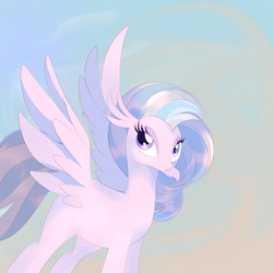 Size: 3000x3000 | Tagged: safe, artist:slight wind, derpibooru exclusive, silverstream, classical hippogriff, hippogriff, g4, female, solo, spread wings, wings