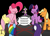 Size: 1598x1145 | Tagged: safe, artist:doodledonutart, applejack, fluttershy, pinkie pie, rainbow dash, rarity, spike, twilight sparkle, dragon, earth pony, pegasus, pony, unicorn, g4, atg 2024, female, horn, male, mane seven, mane six, newbie artist training grounds, this will end in possession, unicorn twilight