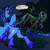 Size: 2048x2048 | Tagged: source needed, safe, artist:orange milk, queen chrysalis, oc, oc:blue thunder, alicorn, pony, g4, alicorn oc, duo, duo male and female, female, fight, horn, male, threat, threatening, wings