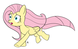 Size: 3628x2311 | Tagged: safe, artist:frownfactory, fluttershy, pegasus, pony, g4, atg 2024, female, late, mare, newbie artist training grounds, running, simple background, solo, transparent background