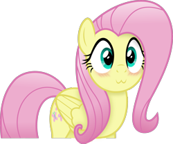 Size: 3027x2514 | Tagged: safe, artist:anime-equestria, fluttershy, pegasus, pony, g4, :3, blushing, cute, female, mare, simple background, solo, transparent background, vector, wings