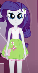 Size: 490x936 | Tagged: safe, artist:qbert2kcat, rarity, equestria girls, g4, bare shoulders, clothes, clothes swap, shirt, skirt, sleeveless, solo