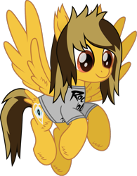 Size: 835x1073 | Tagged: safe, artist:lightningbolt, derpibooru exclusive, pegasus, pony, g4, .svg available, alex gaskarth, all time low, butt fluff, cheek fluff, clothes, colored pupils, dyed mane, dyed tail, ear fluff, fluffy, flying, hoof fluff, male, movie accurate, ponified, shirt, simple background, solo, spread wings, stallion, svg, t-shirt, tail, tail feathers, transparent background, vector, wing fluff, wings